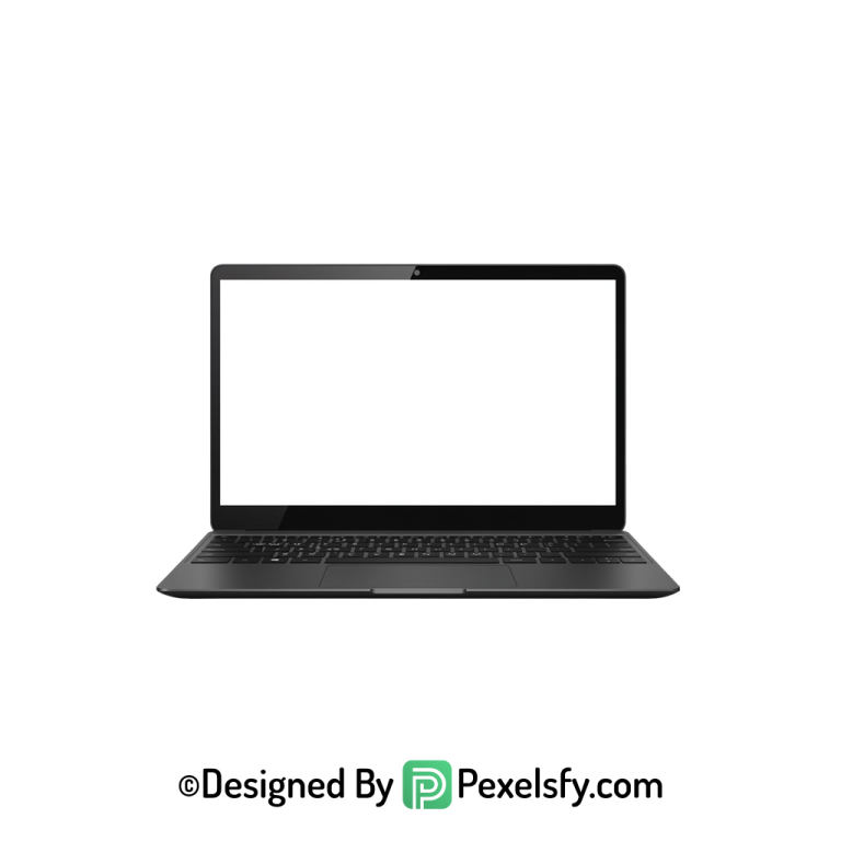 White Screen Laptop PNG for UI, transparent