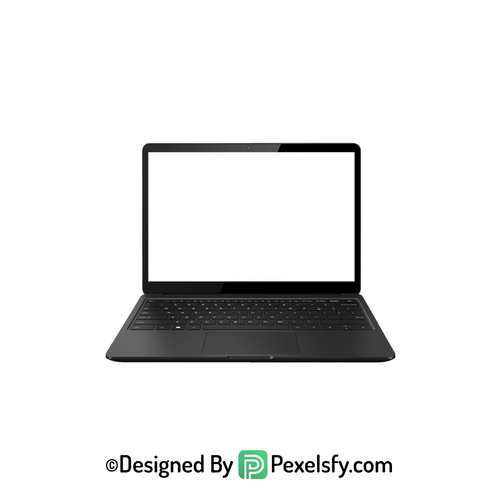 White Screen Laptop PNG Display, transparent background