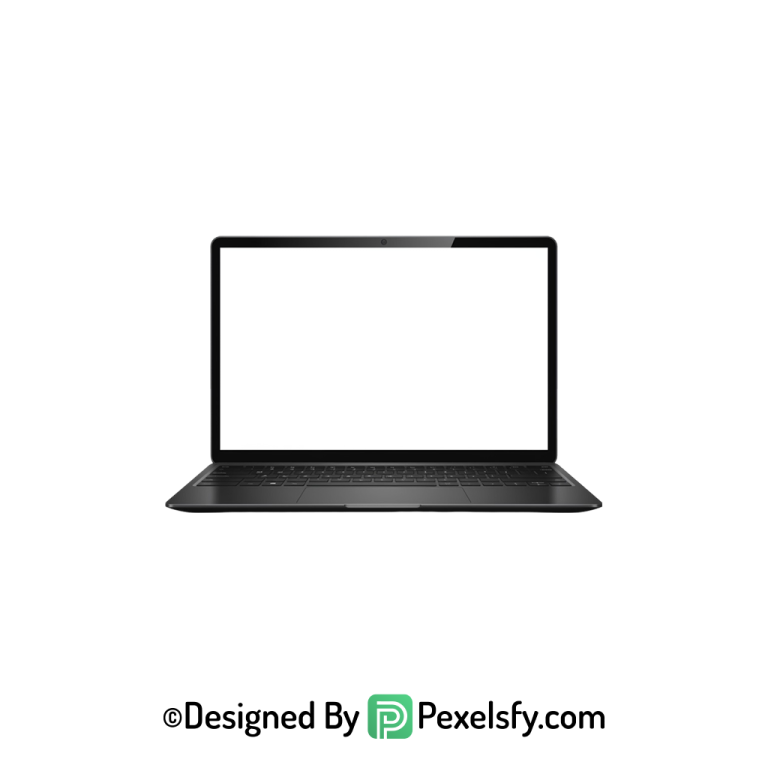 White Screen Laptop PNG Template, transparent background