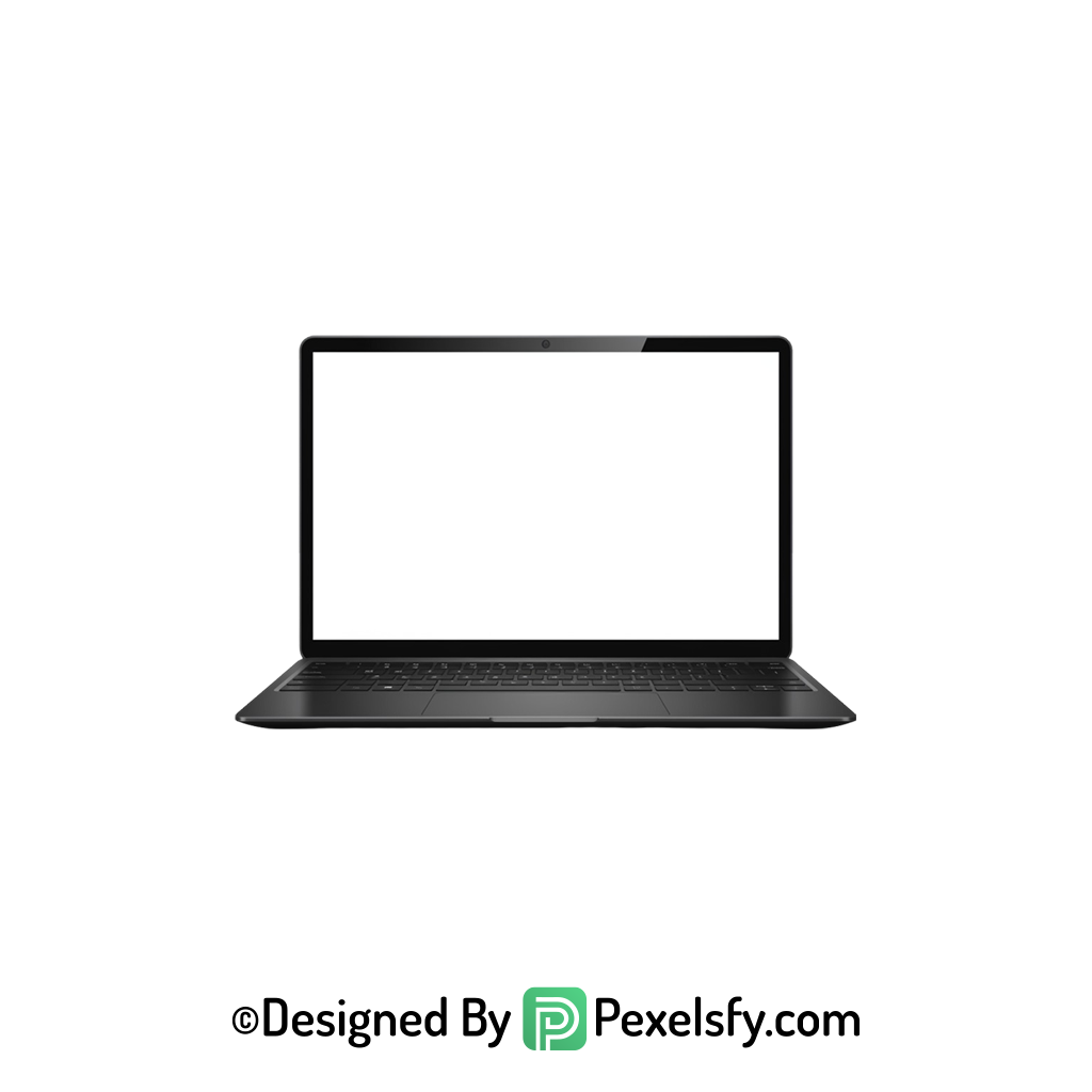 White Screen Laptop PNG Template, transparent background