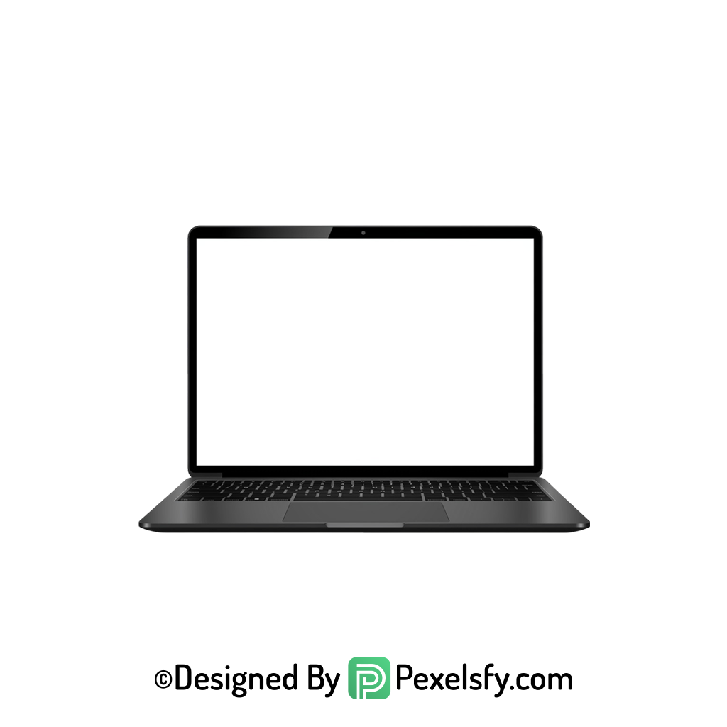 Modern White Screen Laptop PNG, transparent background