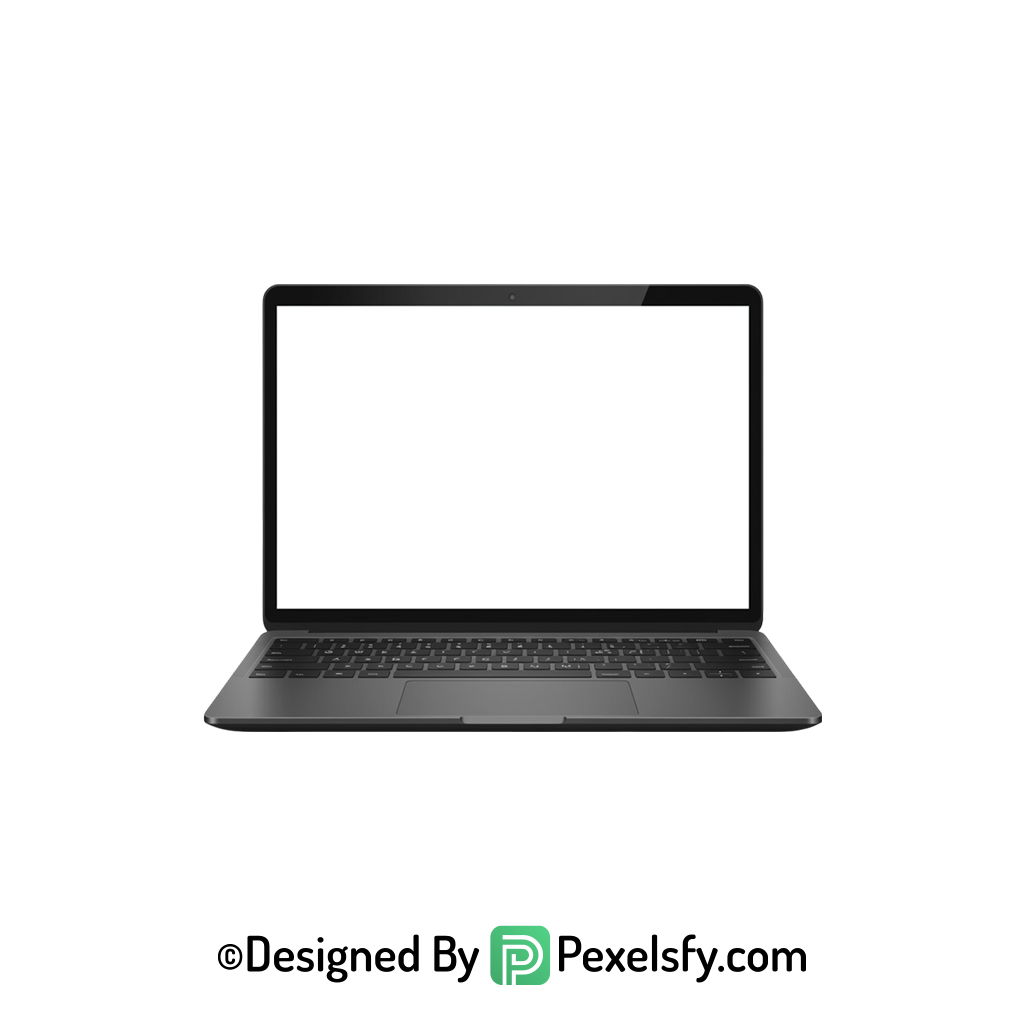 White Screen Laptop PNG Vector Style, transparent
