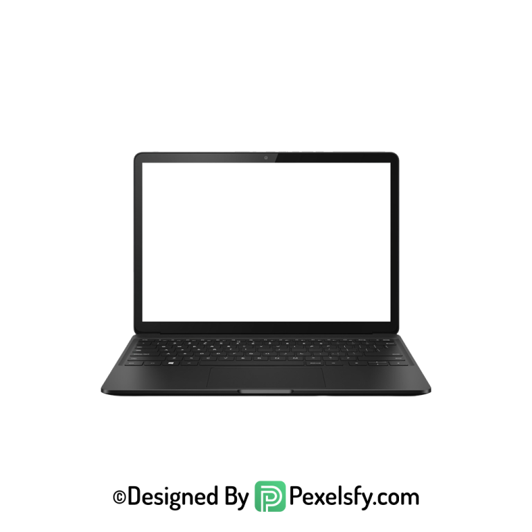 White Screen Laptop PNG for Web, transparent