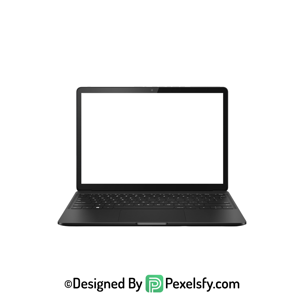 White Screen Laptop PNG for Web, transparent
