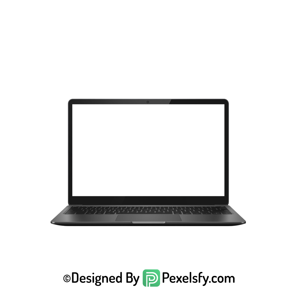 White Screen Laptop PNG for Branding, transparent