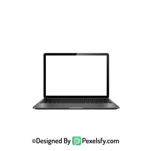 White Screen Laptop PNG with Shadows, transparent