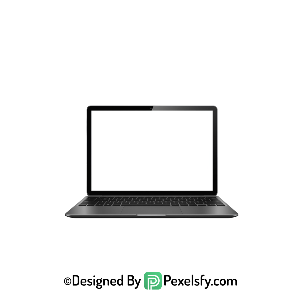 White Screen Laptop PNG with Shadows, transparent