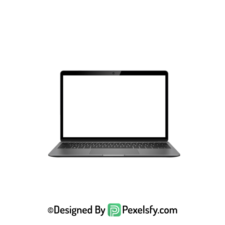 White Screen Laptop PNG for Digital Use,