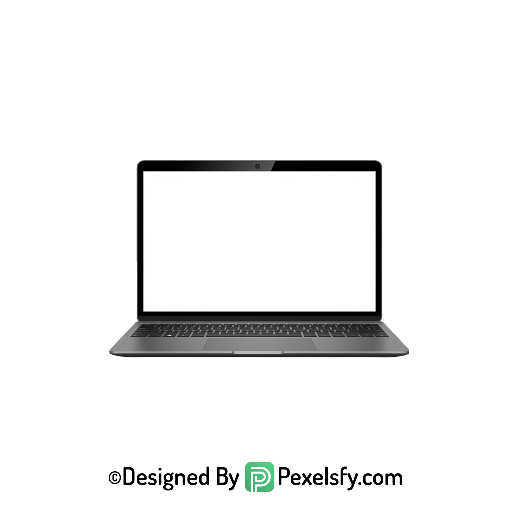 White Screen Laptop PNG for Digital Use,