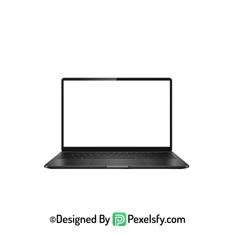 White Screen Laptop PNG Mockup File, transparent
