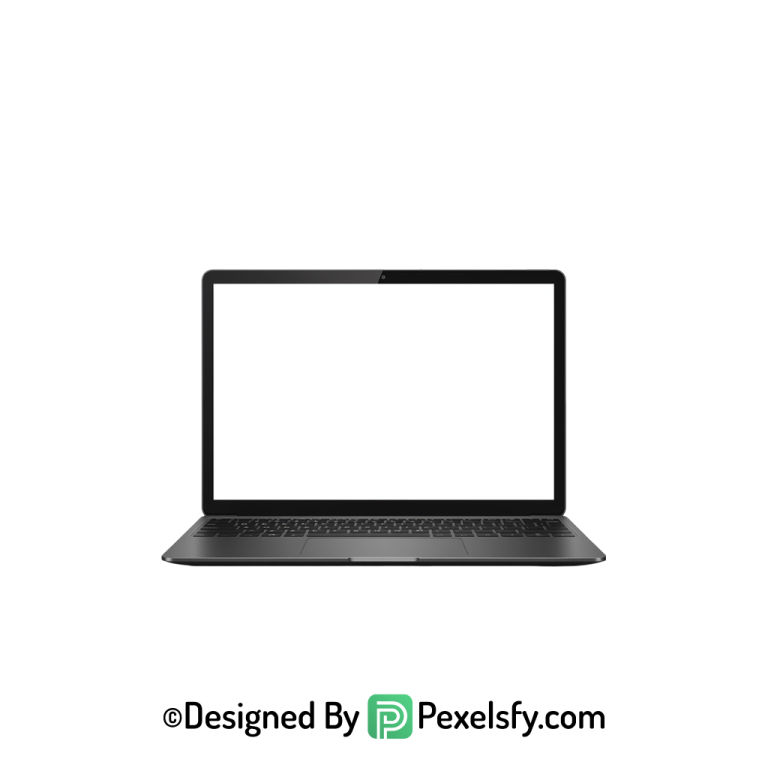 White Screen Laptop PNG Isolated, transparent background
