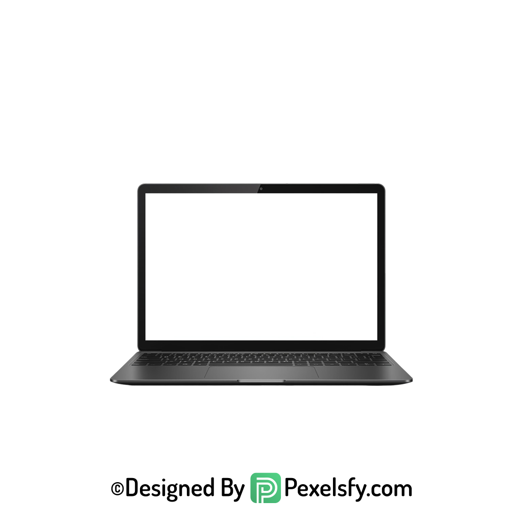 White Screen Laptop PNG Isolated, transparent background