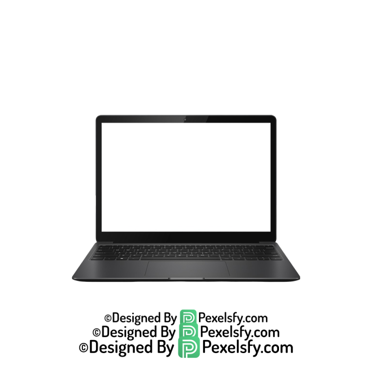 White Screen Laptop PNG for Thumbnails, transparent