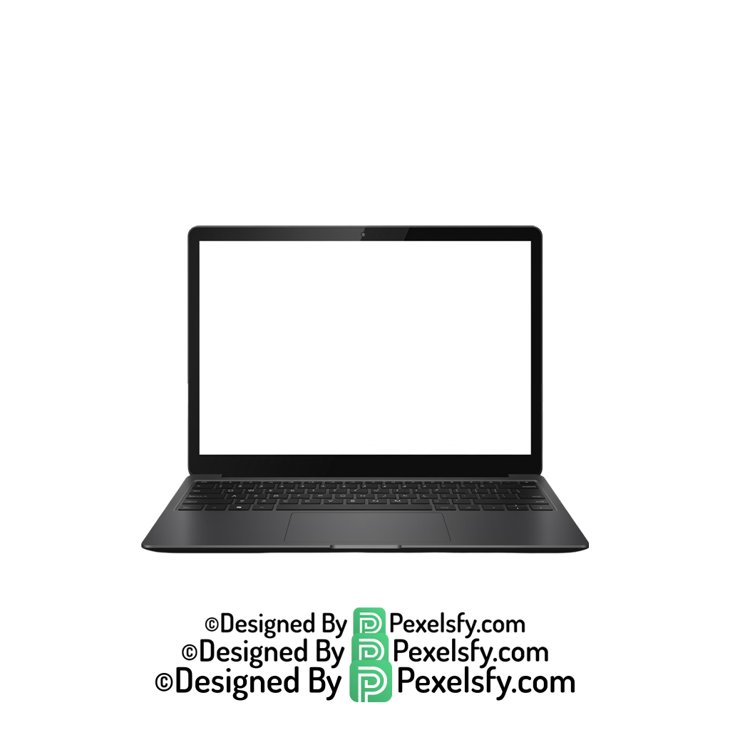 White Screen Laptop PNG for Thumbnails, transparent