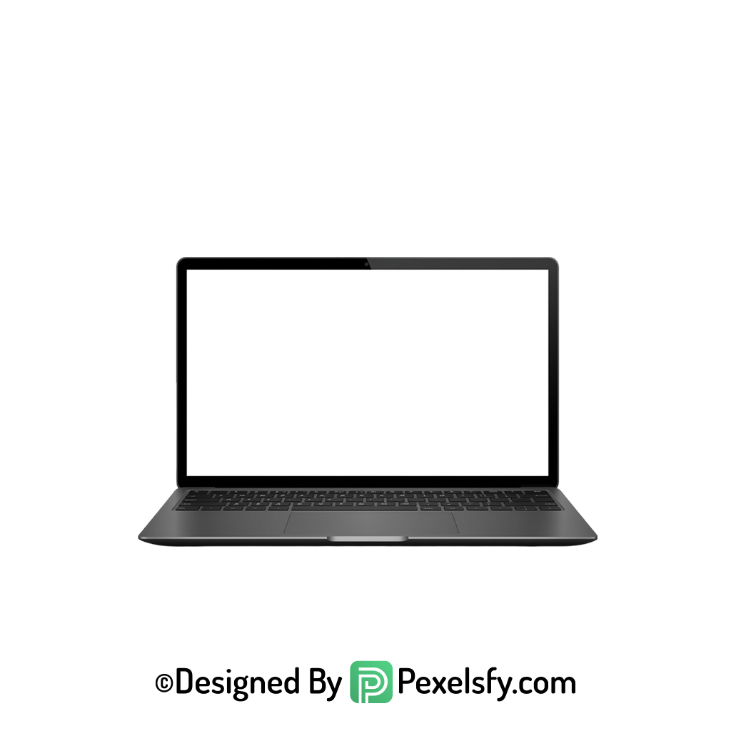 Laptop PNG with White Screen Background, transparent