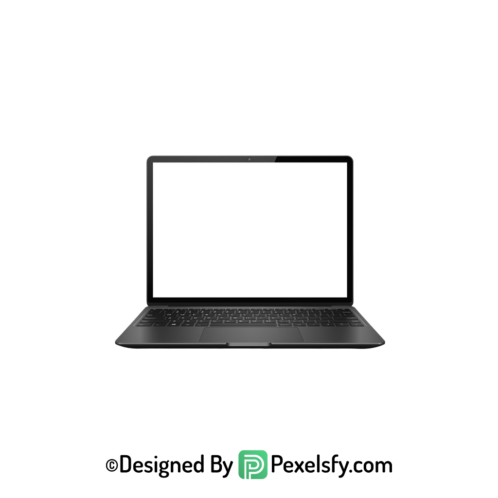 White Screen Laptop PNG for Graphics, transparent