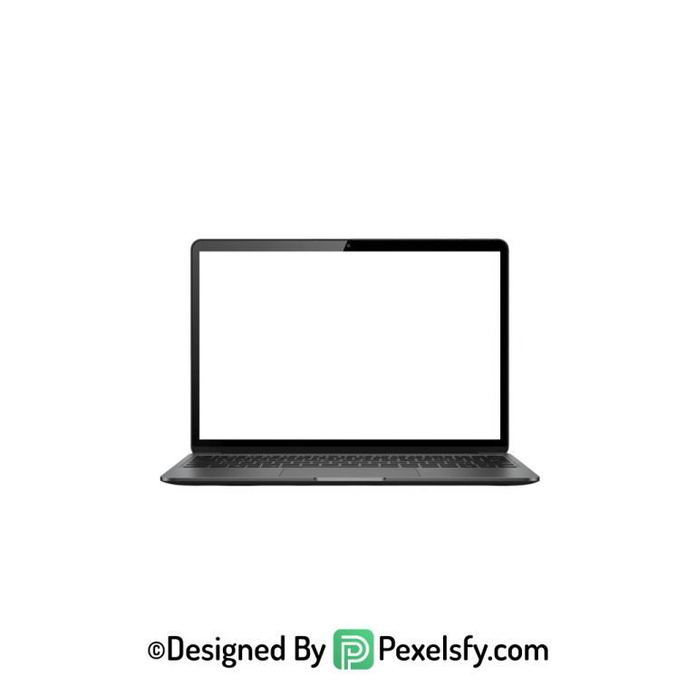 White Screen Laptop PNG for Slides, transparent