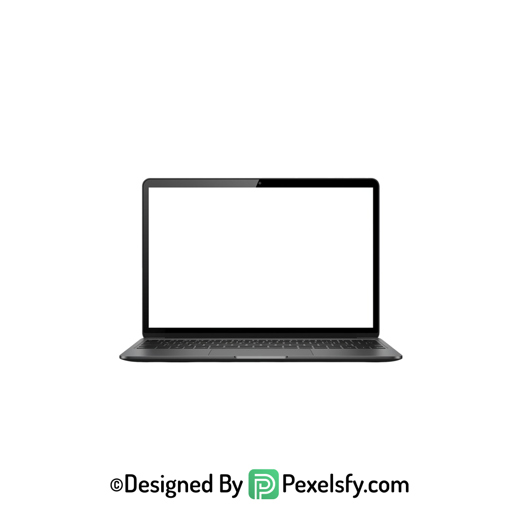 White Screen Laptop PNG for Slides, transparent