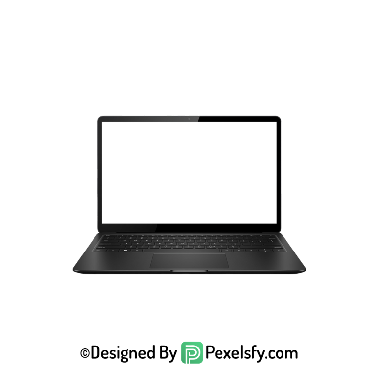 Laptop PNG with White Display, transparent background