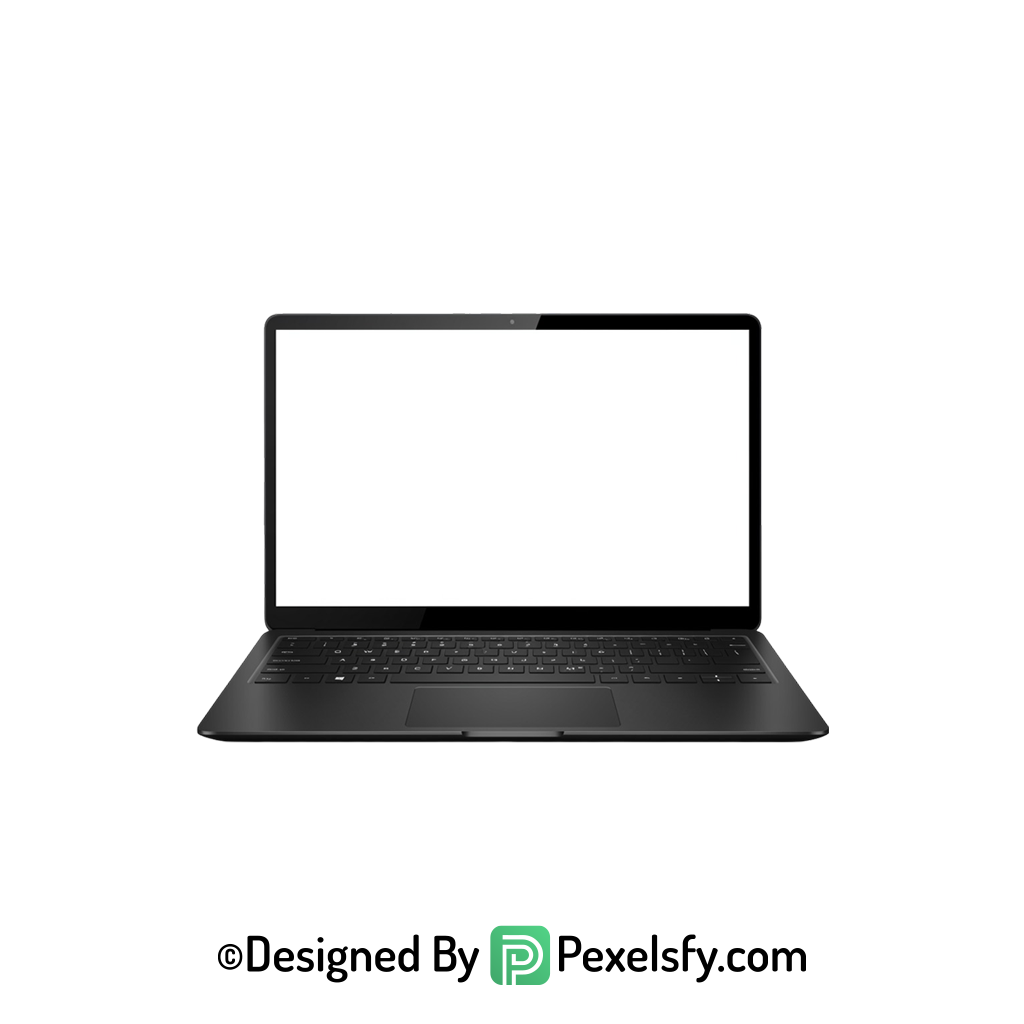 Laptop PNG with White Display, transparent background