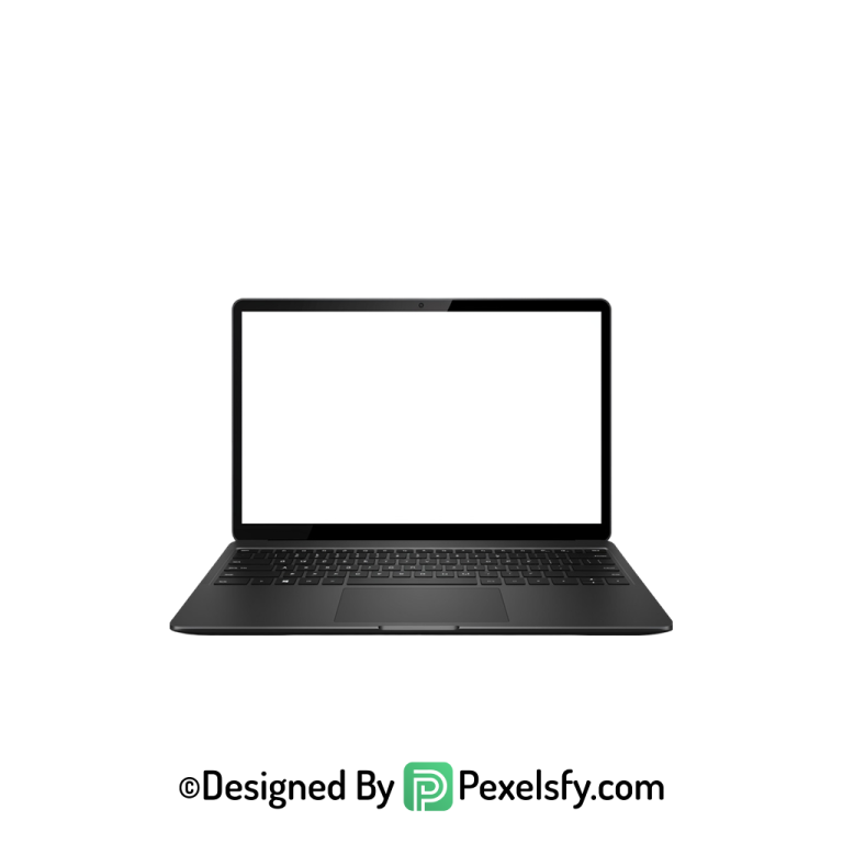 White Screen Laptop PNG for Social Posts,