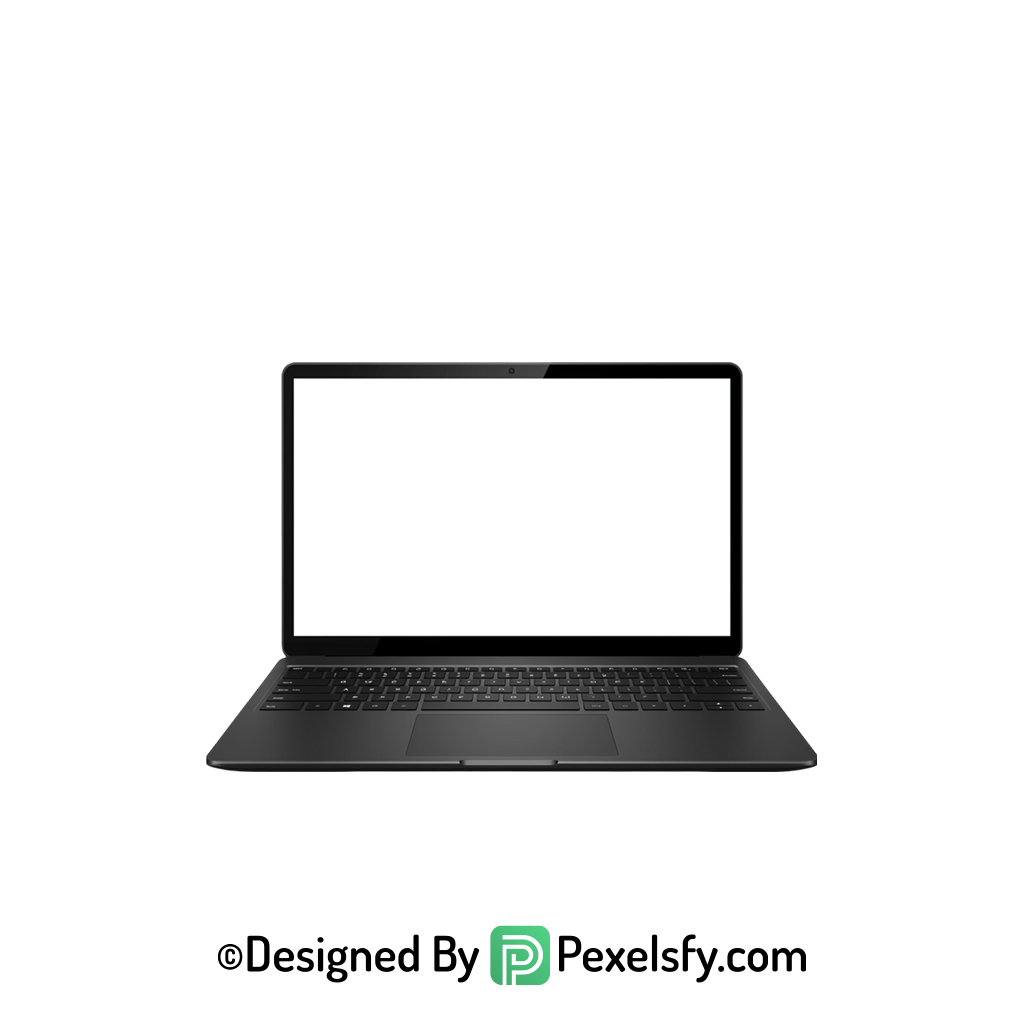 White Screen Laptop PNG for Social Posts,