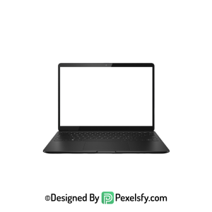 White Screen Laptop PNG Side View, transparent