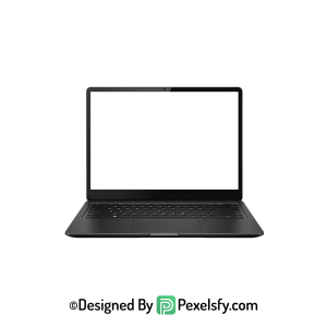 White Screen Laptop PNG with Reflection, transparent