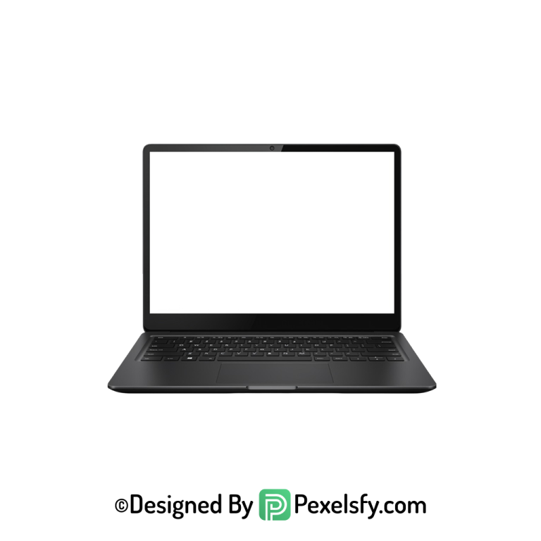 White Screen Laptop PNG with Reflection, transparent