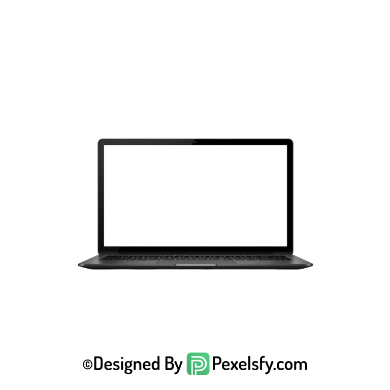 Realistic White Screen Laptop PNG, transparent background