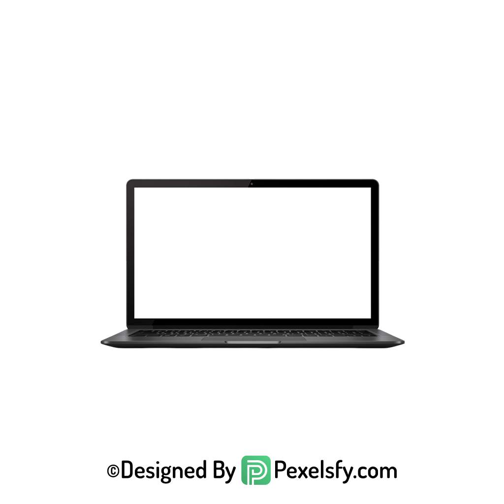 Realistic White Screen Laptop PNG, transparent background