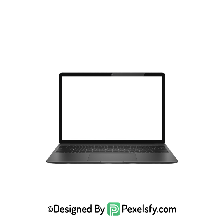 White Screen Laptop PNG for Print, transparent