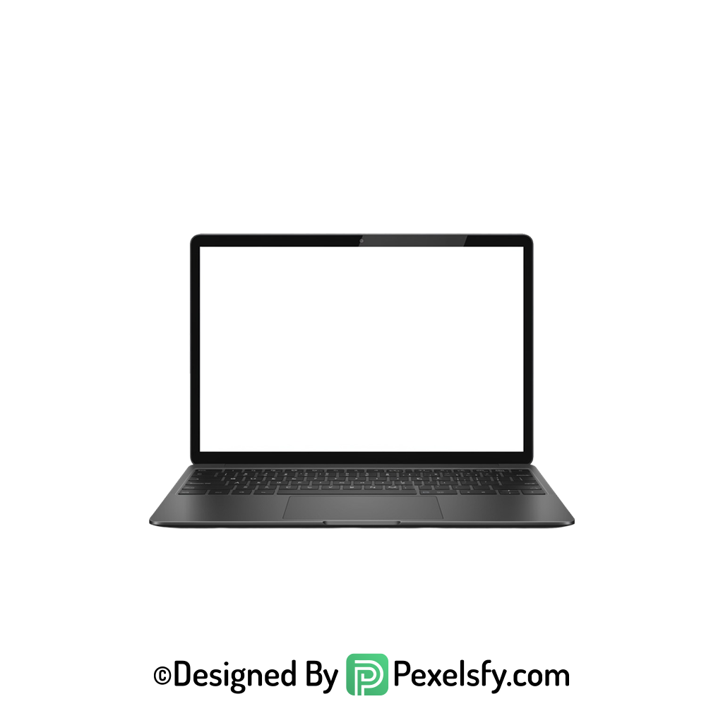 White Screen Laptop PNG for Print, transparent