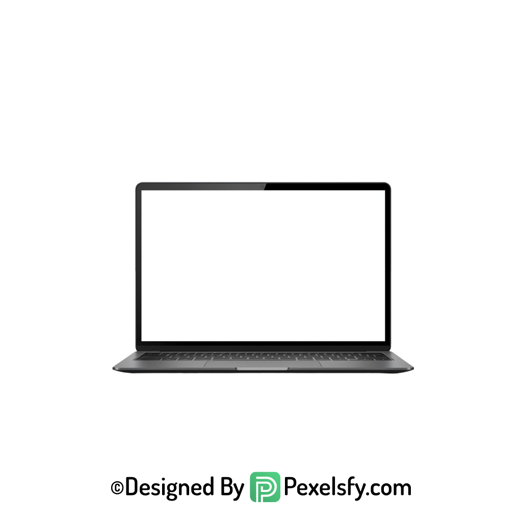 Laptop PNG with Clean White Screen, transparent