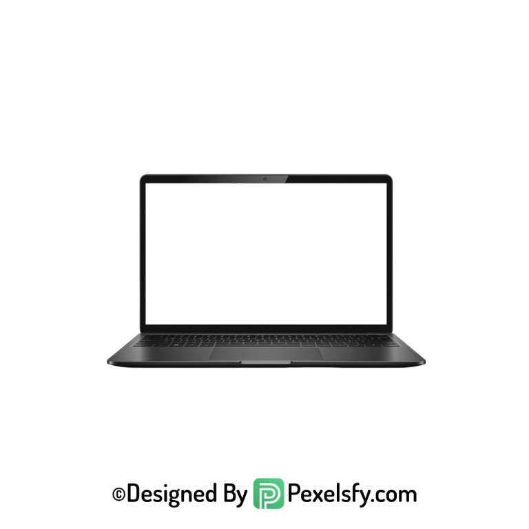 Simple White Screen Laptop PNG, transparent background