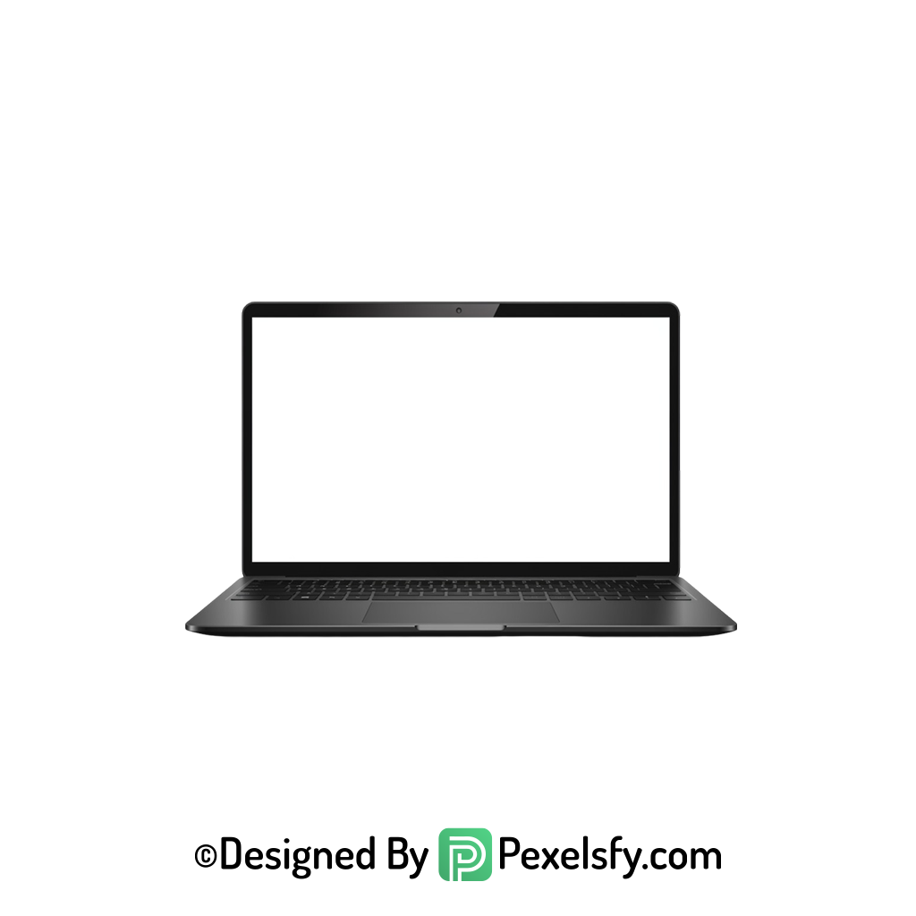 Simple White Screen Laptop PNG, transparent background
