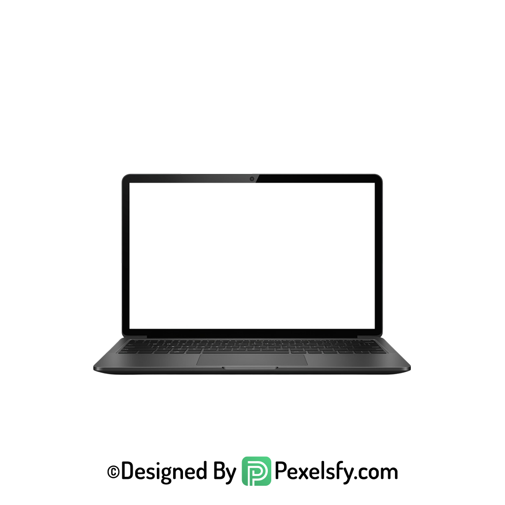 HD White Screen Laptop PNG, transparent background