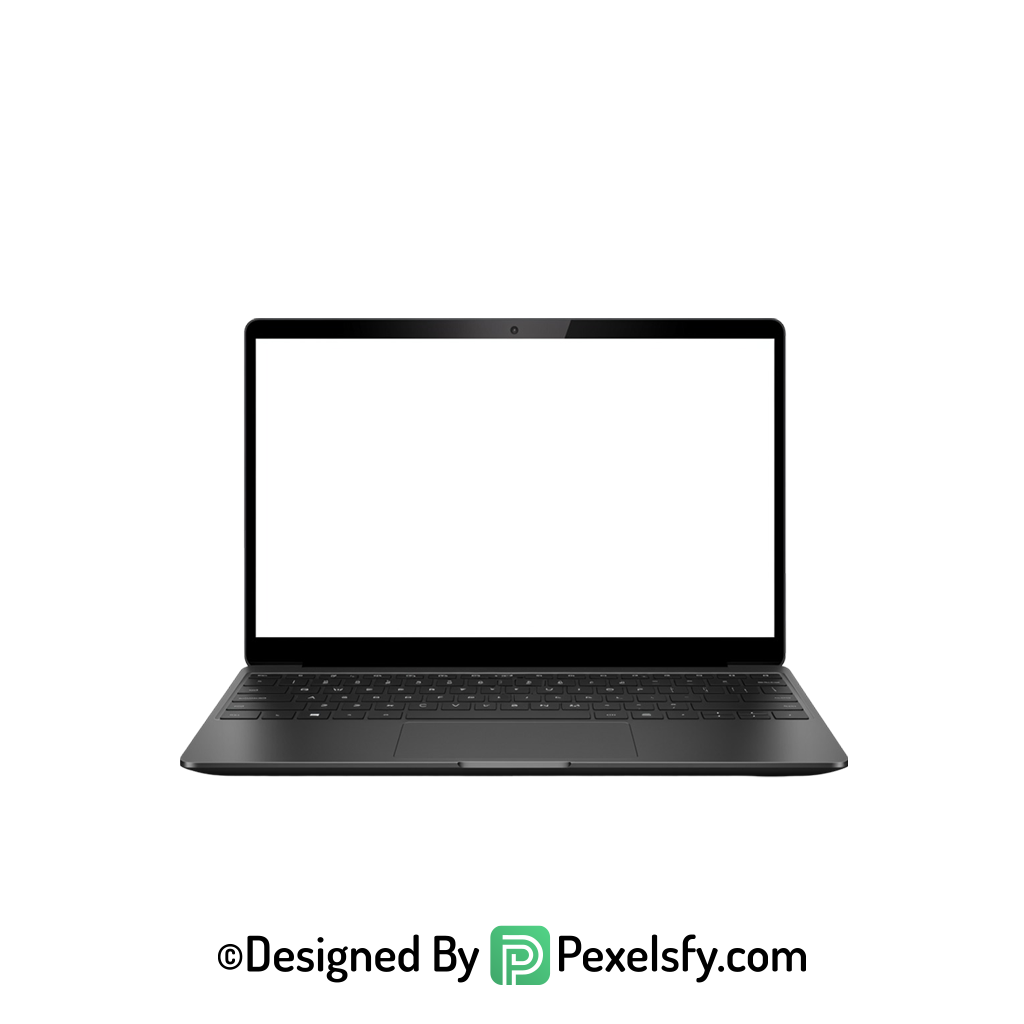 Flat White Screen Laptop PNG, transparent background