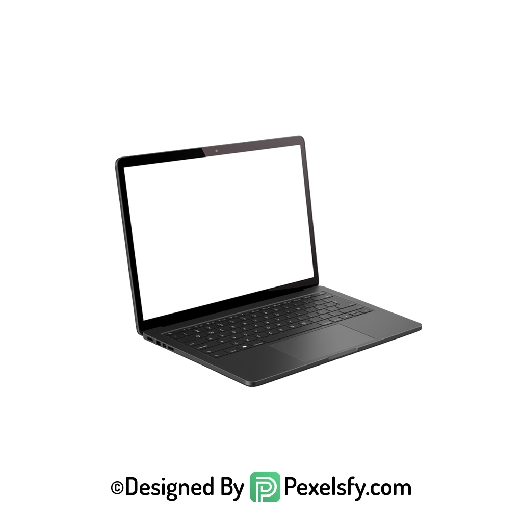 Clean White Screen Laptop PNG, transparent background