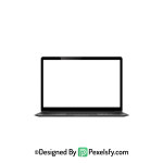 White Screen Laptop PNG for Mockups, transparent