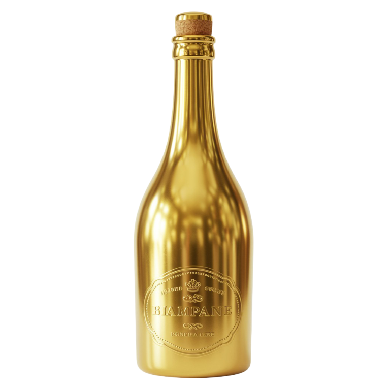 Champagne Golden Bottle Png 11