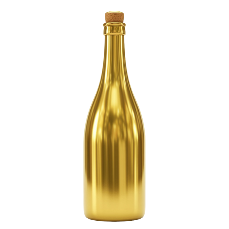 Champagne Golden Bottle Png 12