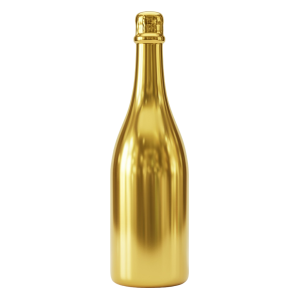 Champagne Golden Bottle Png 14