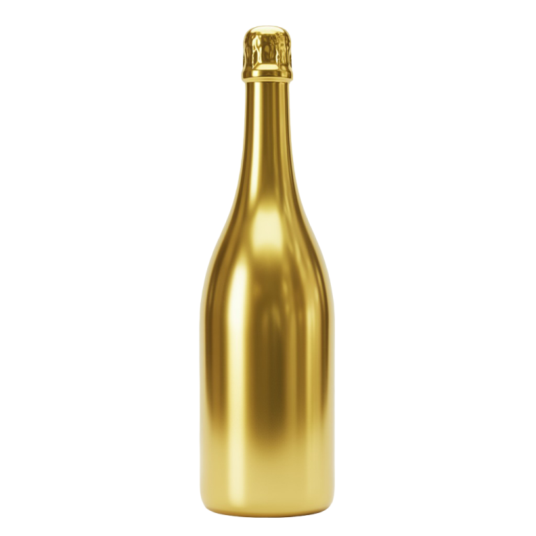 Champagne Golden Bottle Png 15