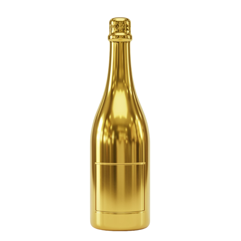 Champagne Golden Bottle Png 16