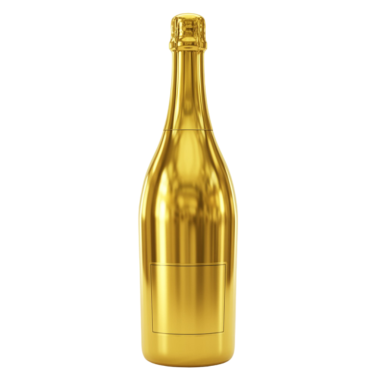 Champagne Golden Bottle Png 17