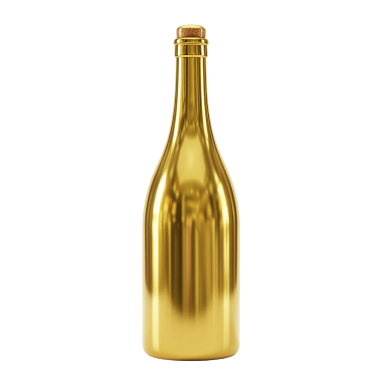 Champagne Golden Bottle Png 18