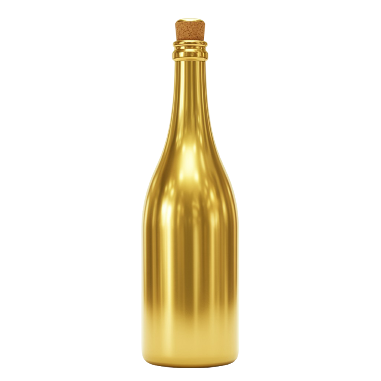 Champagne Golden Bottle Png 19