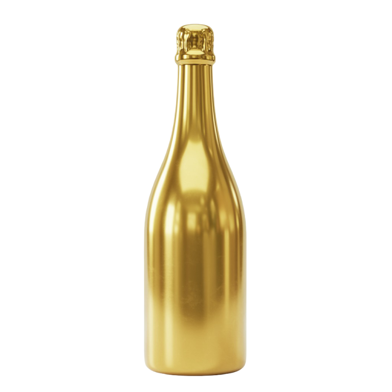 Champagne Golden Bottle Png 2