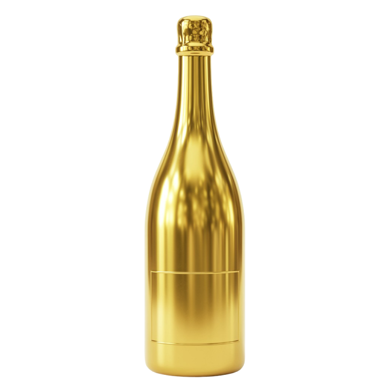 Champagne Golden Bottle Png 24